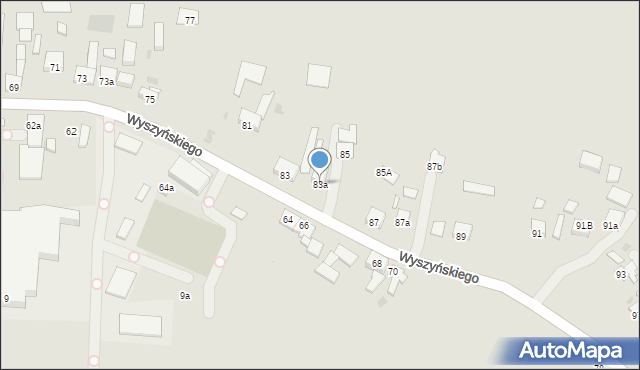 Pyskowice, Wyszyńskiego Stefana, ks. kard., 83a, mapa Pyskowice