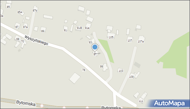 Pyskowice, Wyszyńskiego Stefana, ks. kard., 97, mapa Pyskowice