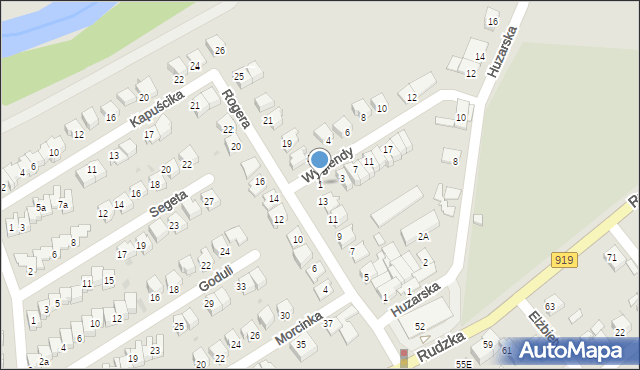 Racibórz, Wyglendy Jana, 1, mapa Racibórz