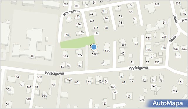 Radom, Wyścigowa, 59A, mapa Radomia