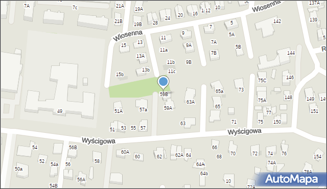 Radom, Wyścigowa, 59B, mapa Radomia