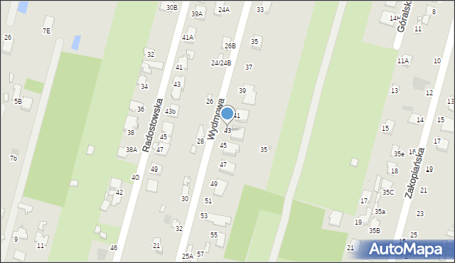 Radom, Wydmowa, 43, mapa Radomia