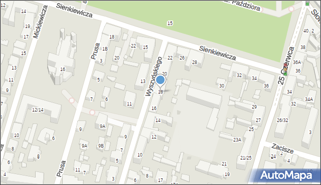 Radom, Wyszyńskiego Stefana, ks. kard., 18, mapa Radomia