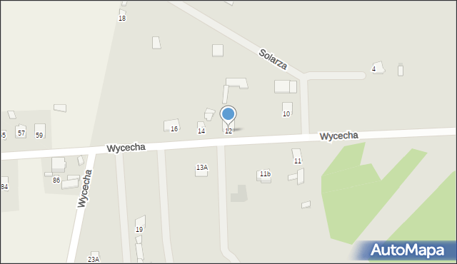 Radom, Wycecha Czesława, 12, mapa Radomia