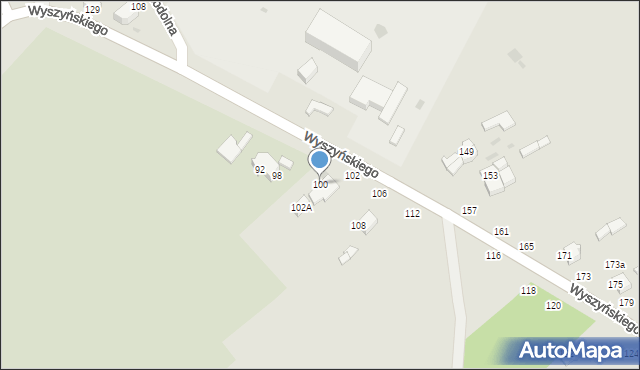 Radomsko, Wyszyńskiego Stefana, ks. prym. kard., 100, mapa Radomsko