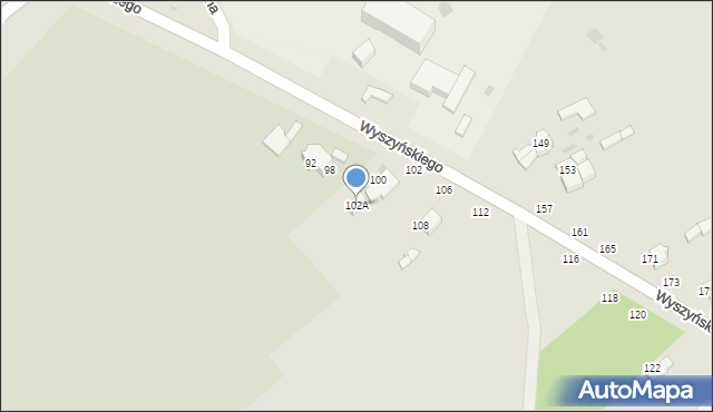 Radomsko, Wyszyńskiego Stefana, ks. prym. kard., 102A, mapa Radomsko