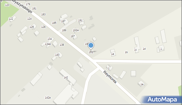 Radomsko, Wyszyńskiego Stefana, ks. prym. kard., 201, mapa Radomsko