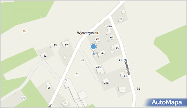 Radziszów, Wytrzyszczek, 28, mapa Radziszów