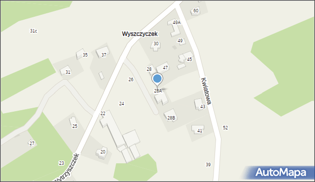 Radziszów, Wytrzyszczek, 28A, mapa Radziszów