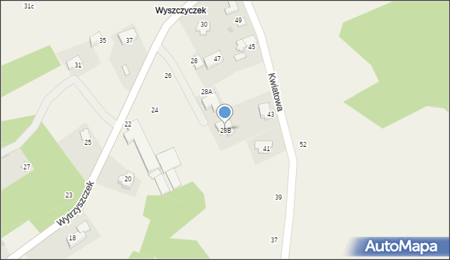 Radziszów, Wytrzyszczek, 28B, mapa Radziszów