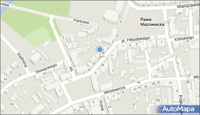 Rawa Mazowiecka, Wyszyńskiego Stefana, ks. kard., 10, mapa Rawa Mazowiecka