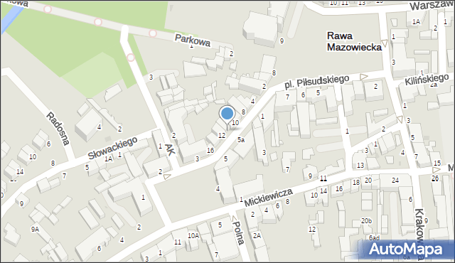 Rawa Mazowiecka, Wyszyńskiego Stefana, ks. kard., 10a, mapa Rawa Mazowiecka