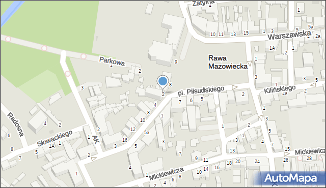 Rawa Mazowiecka, Wyszyńskiego Stefana, ks. kard., 2, mapa Rawa Mazowiecka