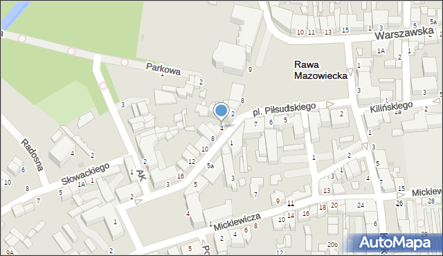 Rawa Mazowiecka, Wyszyńskiego Stefana, ks. kard., 4, mapa Rawa Mazowiecka