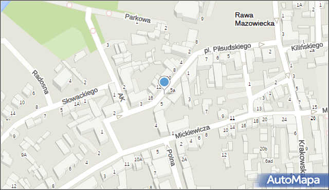 Rawa Mazowiecka, Wyszyńskiego Stefana, ks. kard., 7, mapa Rawa Mazowiecka