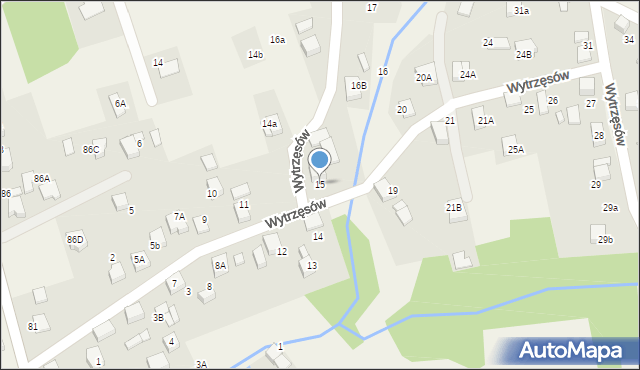 Rogów, Wytrzęsów, 15, mapa Rogów