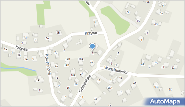 Rogów, Wyzwolenia, 1, mapa Rogów