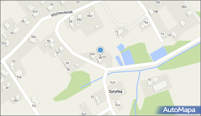 Rogów, Wyzwolenia, 60, mapa Rogów