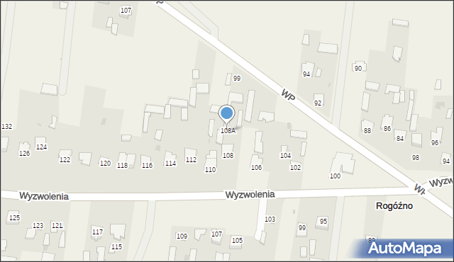 Rogóźno, Wyzwolenia, 108A, mapa Rogóźno