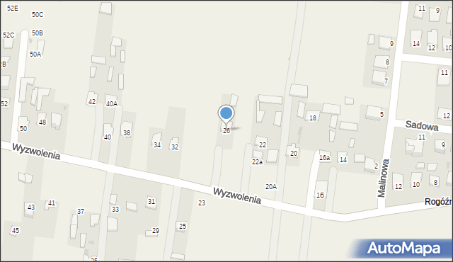 Rogóźno, Wyzwolenia, 26, mapa Rogóźno