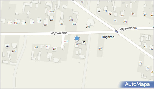 Rogóźno, Wyzwolenia, 99, mapa Rogóźno