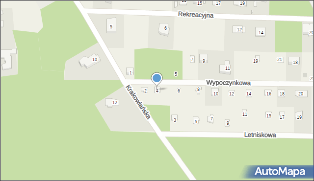 Rozalin, Wypoczynkowa, 4, mapa Rozalin