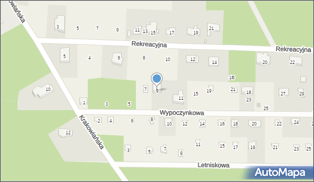 Rozalin, Wypoczynkowa, 9, mapa Rozalin