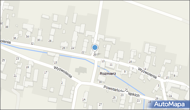 Rozmierz, Wyzwolenia, 20, mapa Rozmierz