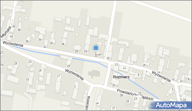 Rozmierz, Wyzwolenia, 22, mapa Rozmierz