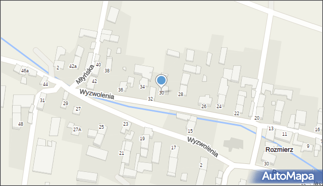 Rozmierz, Wyzwolenia, 30, mapa Rozmierz