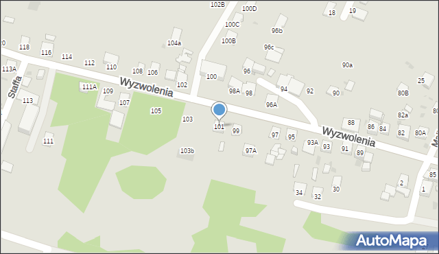 Ruda Śląska, Wyzwolenia, 101, mapa Rudy Śląskiej