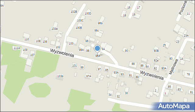 Ruda Śląska, Wyzwolenia, 96A, mapa Rudy Śląskiej