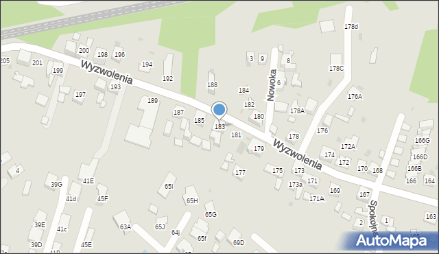 Ruda Śląska, Wyzwolenia, 183, mapa Rudy Śląskiej