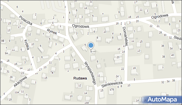 Rudawa, Wyspiańskiego Stanisława, 7, mapa Rudawa