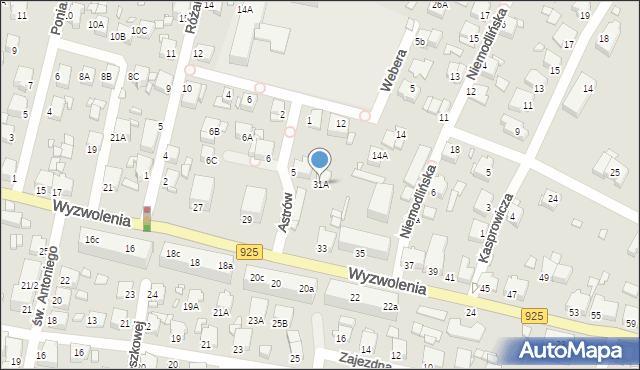 Rybnik, Wyzwolenia, 31A, mapa Rybnika