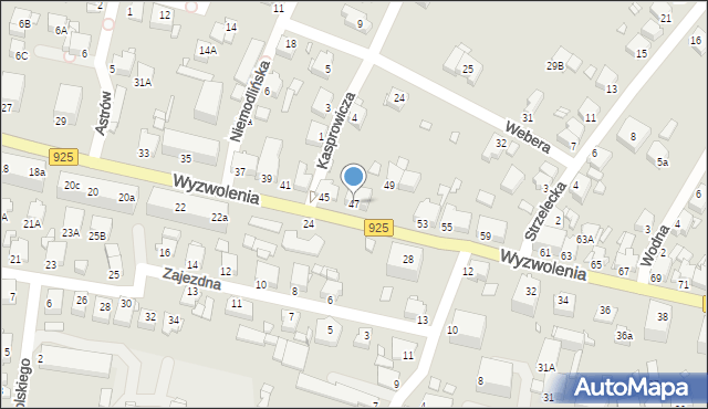 Rybnik, Wyzwolenia, 47, mapa Rybnika