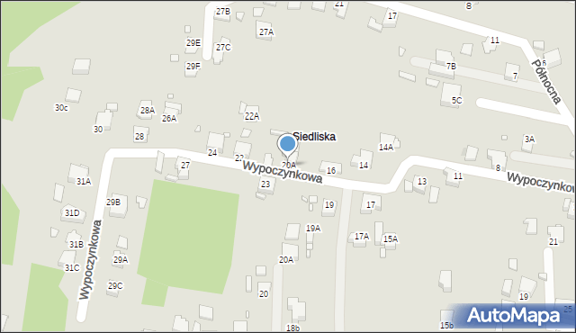 Rybnik, Wypoczynkowa, 20A, mapa Rybnika