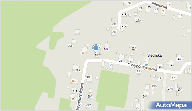 Rybnik, Wypoczynkowa, 28, mapa Rybnika