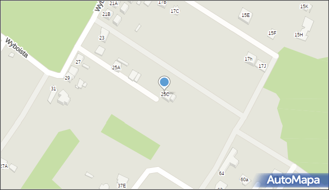 Rybnik, Wyboista, 25C, mapa Rybnika