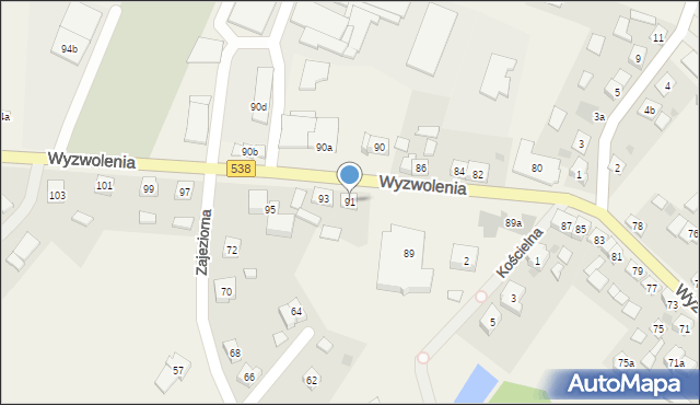 Rybno, Wyzwolenia, 91, mapa Rybno