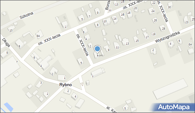 Rybno, Wyszogrodzka, 7, mapa Rybno