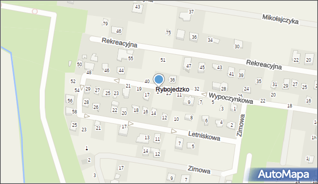 Rybojedzko, Wypoczynkowa, 15, mapa Rybojedzko