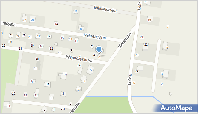 Rybojedzko, Wypoczynkowa, 2, mapa Rybojedzko