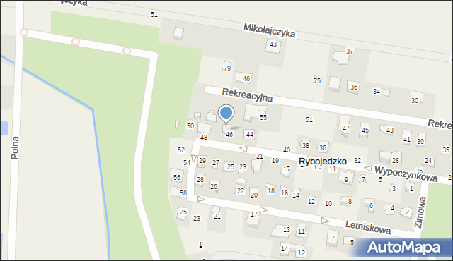 Rybojedzko, Wypoczynkowa, 71, mapa Rybojedzko