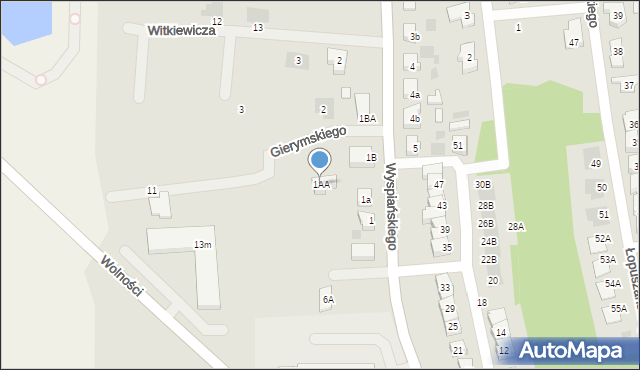 Rydzyna, Wyspiańskiego Stanisława, 1AA, mapa Rydzyna