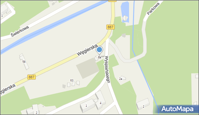 Rymanów-Zdrój, Wyspiańskiego Stanisława, 6a, mapa Rymanów-Zdrój