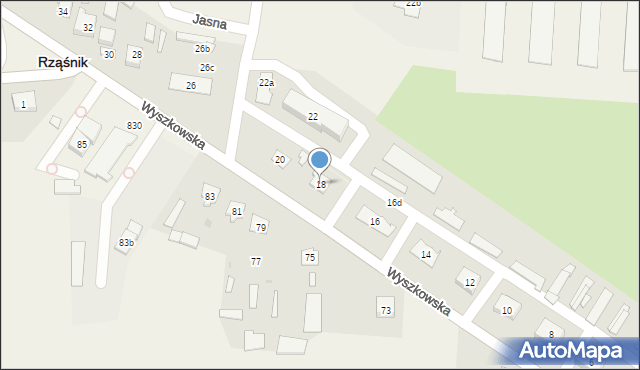 Rząśnik, Wyszkowska, 18, mapa Rząśnik