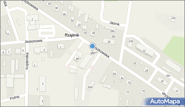 Rząśnik, Wyszkowska, 830, mapa Rząśnik