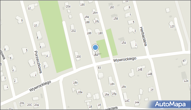 Rzeszów, Wywrockiego Jana, 184, mapa Rzeszów