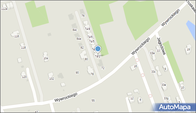 Rzeszów, Wywrockiego Jana, 74/1, mapa Rzeszów